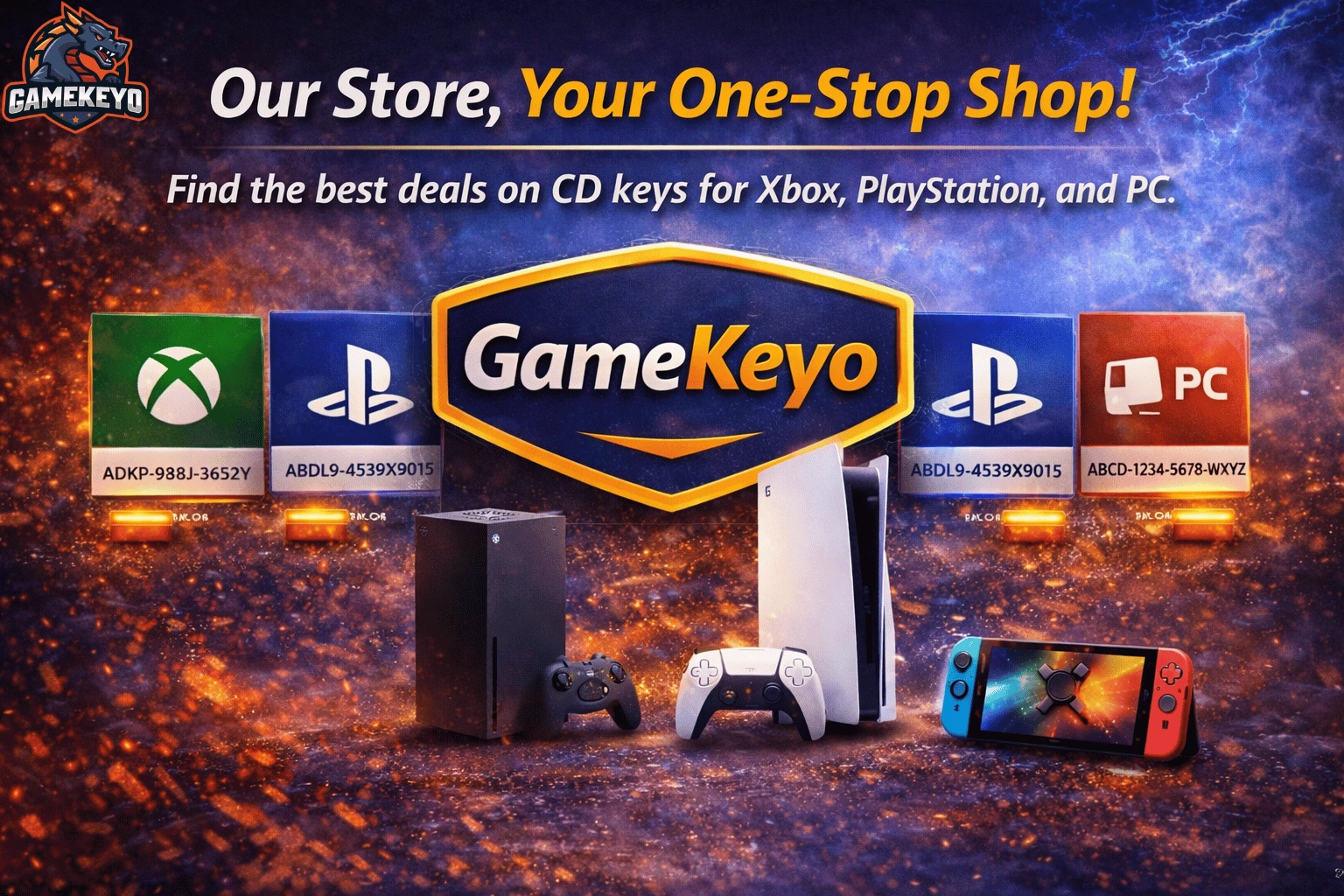 Find the best deals on CD keys for Xbox, PlayStation, and PC. with gamekeyo.com