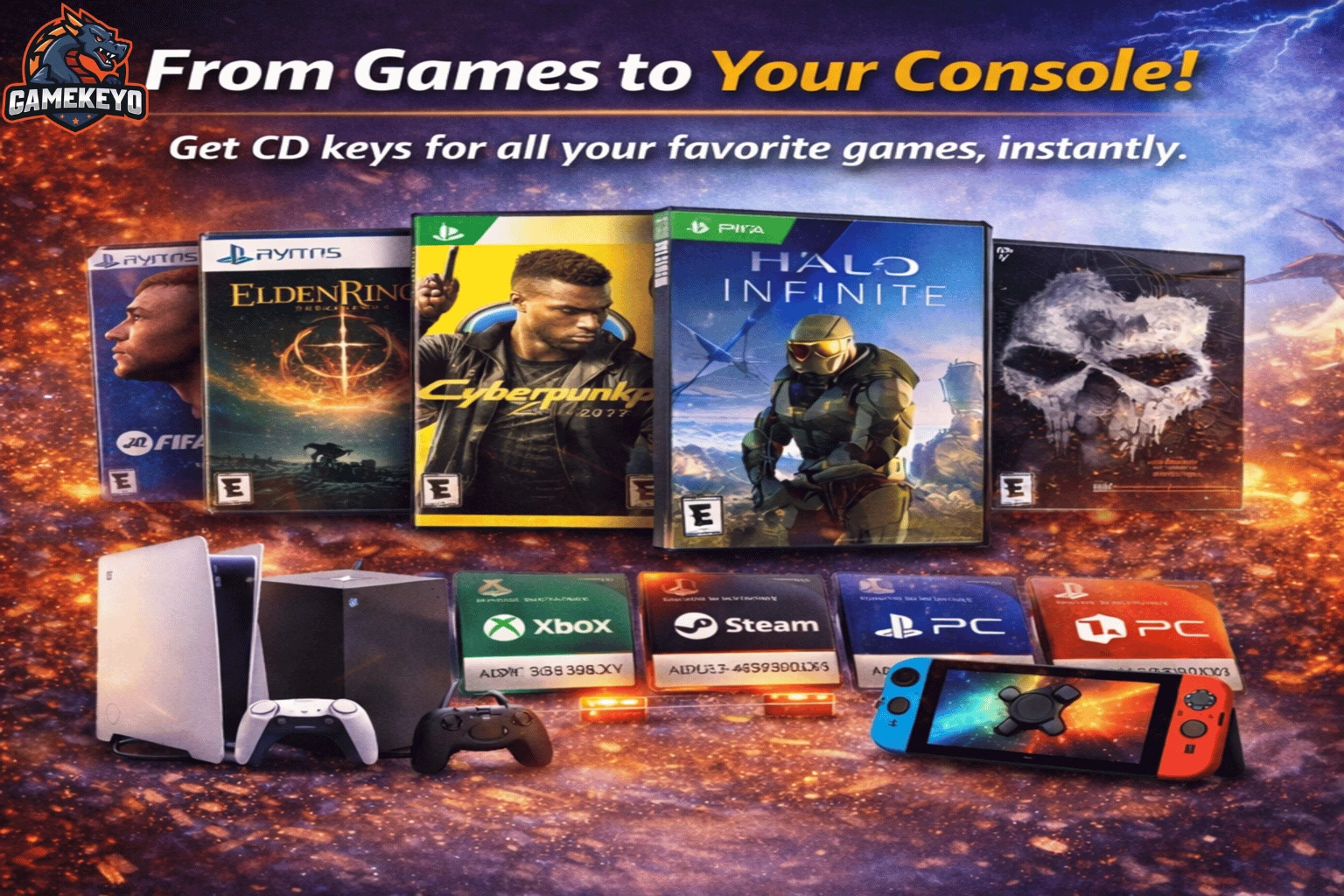 Get CD keys for all your favorite games, instantly. with gamekeyo.com