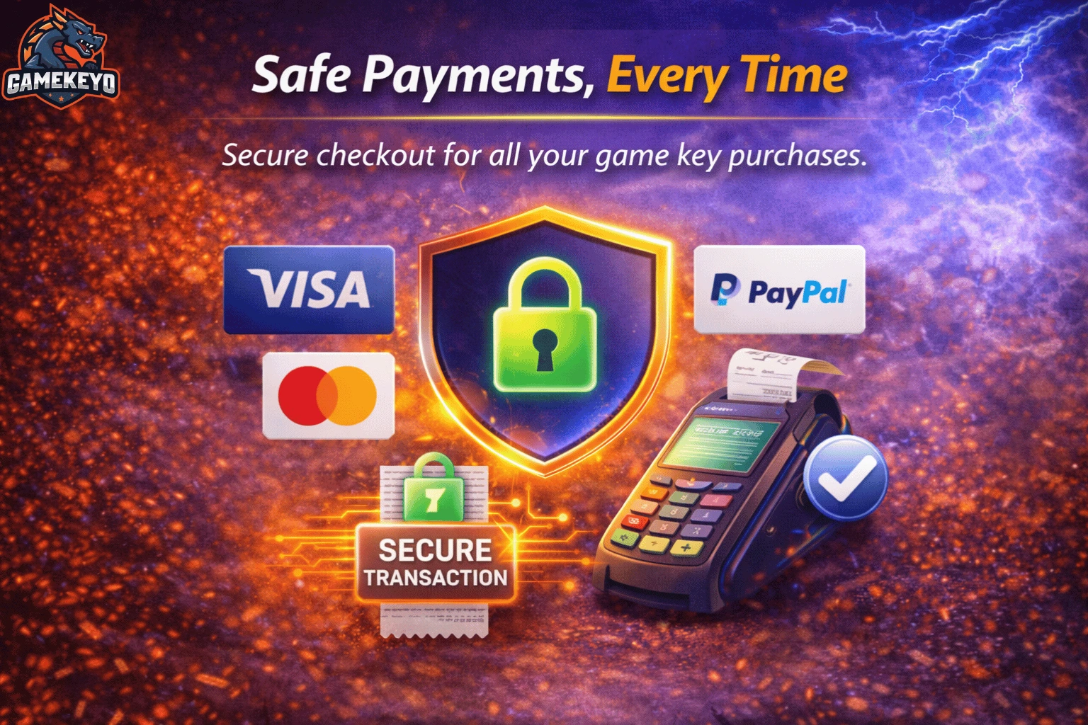 Secure checkout for all your cd keys purchases. with gamekeyo.com